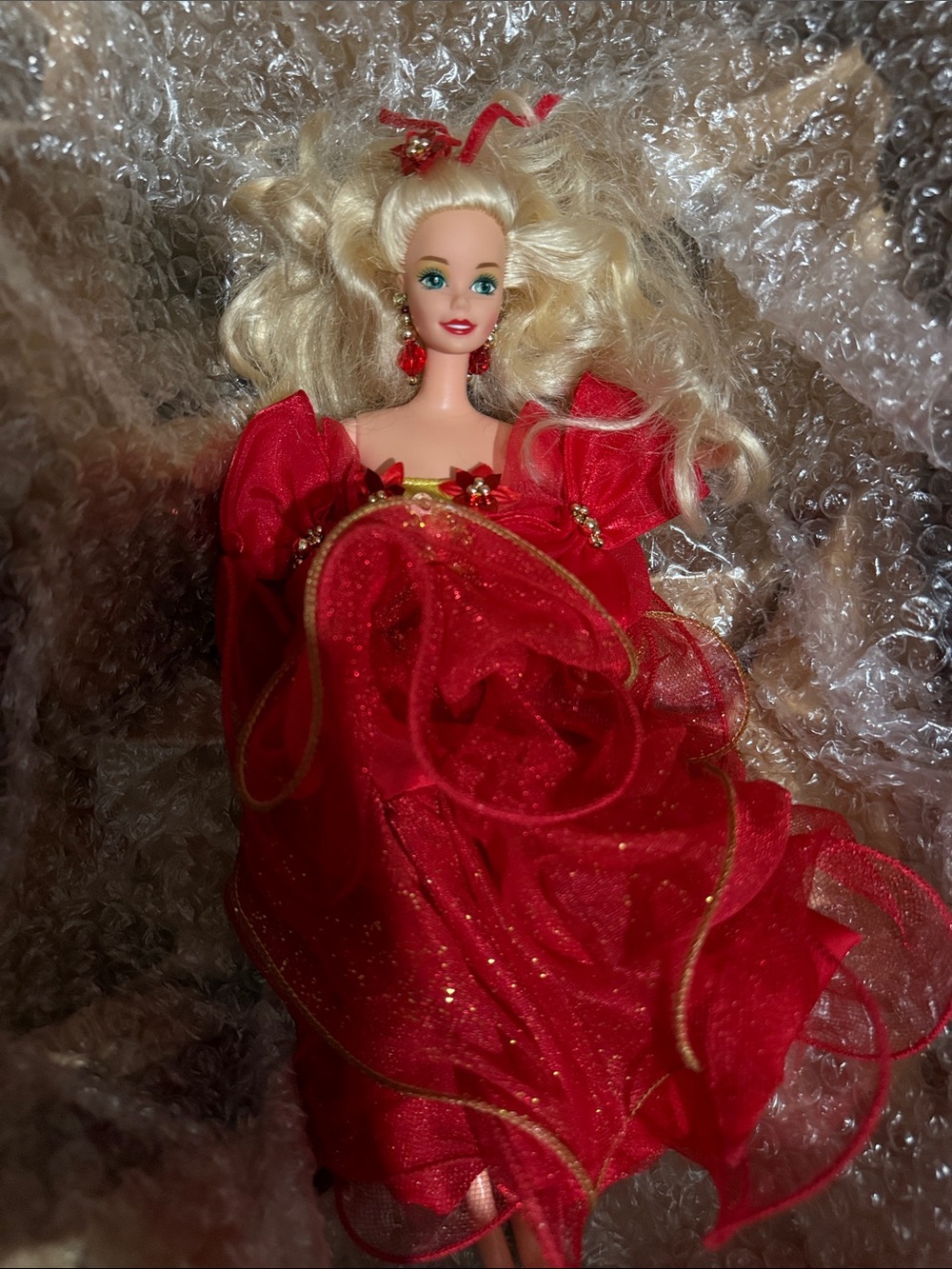 Collectible 80’s Barbie doll  in beautiful Red Holiday Gown